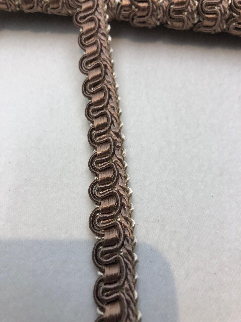 1 Yard Taupe Decorative Scroll Braid Gimp Trim Half Inch Sewing Craft Fabric